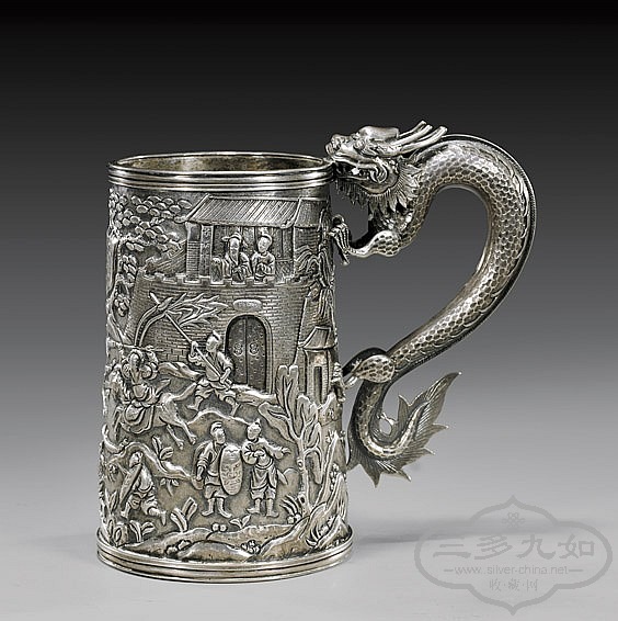 ANTIQUE EXPORT SILVER TANKARD leehing 00.jpg